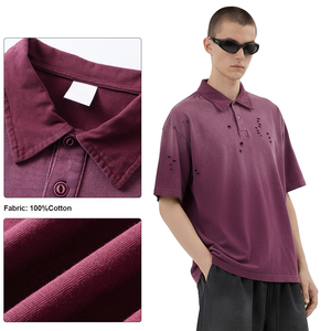 <span class=keywords><strong>Polo</strong></span> di Alta Qualità in Cotone Pesante, Effetto Lavato e Vissuto, Logo Personalizzato, <span class=keywords><strong>Oversize</strong></span>, 100% Cotone, Magliette <span class=keywords><strong>Polo</strong></span> da Uomo - Product Image 3