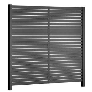 Exterior 6ft Jardín Negro Metal Aluminio Privacidad Listones Valla - Product Image 2
