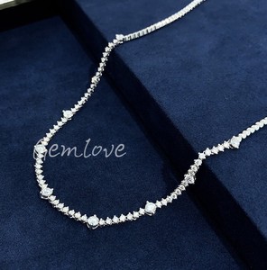 Collar de diamantes de lujo para mujer-Laboratorio de oro de 18 quilates-collar de boda de diamantes redondos cultivados-Accesorios de joyería de moda - Product Image 3
