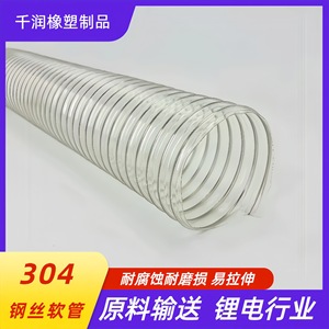 Pu Steel Wire <b>Hose</b> 19-600mm Inner Diameter 0.4-2mm Wall Thickness 20m Roll With Copper Plated Steel Spiral For Material - Product Image 3