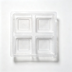 Barquette à gâteau légère en PET à 4 cavités, compartiments indépendants, sans mélange de saveurs, pour boîte de partage - Product Image 2