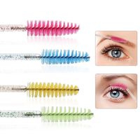 De cristal de moda brillo rímel desechables varitas maquillaje cepillo conjunto 50 unids/pack OEM