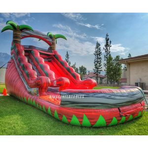 Tobogán Acuático Inflable Tropical Rojo de 15' - Tobogán Inflable Lava Ruby Rush para Jardín - <span class=keywords><strong>Casa</strong></span> de Brinco Inflable Acuática en Venta - Product Image 1