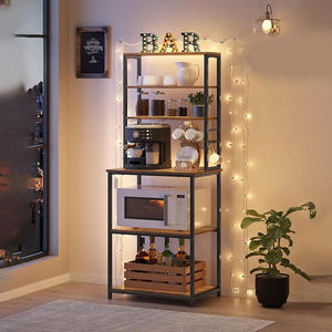 Estante de Cocina de Hierro de 5 Niveles con Gabinete de Almacenamiento, Estante para Microondas, Funciona como Estación de Trabajo para Almacenamiento de Especias - Product Image 5