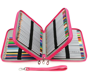 Étui à crayons portable en cuir PU personnalisé, 120 emplacements, pour crayons <span class=keywords><strong>de</strong></span> <span class=keywords><strong>couleur</strong></span>, organiseur, étui pour artiste - Product Image 5
