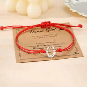 Pulsera Clásica de Acero Inoxidable para Mujer con Dije de Herradura para Amistad de la Suerte Promesa Meñique para Parejas Amantes de los Caballos - Product Image 3