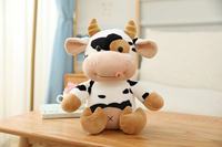 OEM Personnalisé Peluche Vache Lumineuse LED Rembourrage Coton PP Doublure en Maille 100% Polyester Recharge USB Lavable