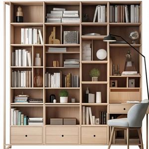 Librero Contemporáneo de Madera Negra con Gran Capacidad, Mueble de Almacenamiento Portátil para Sala de Estar, Vitrina, Mueble para el Hogar - Product Image 1