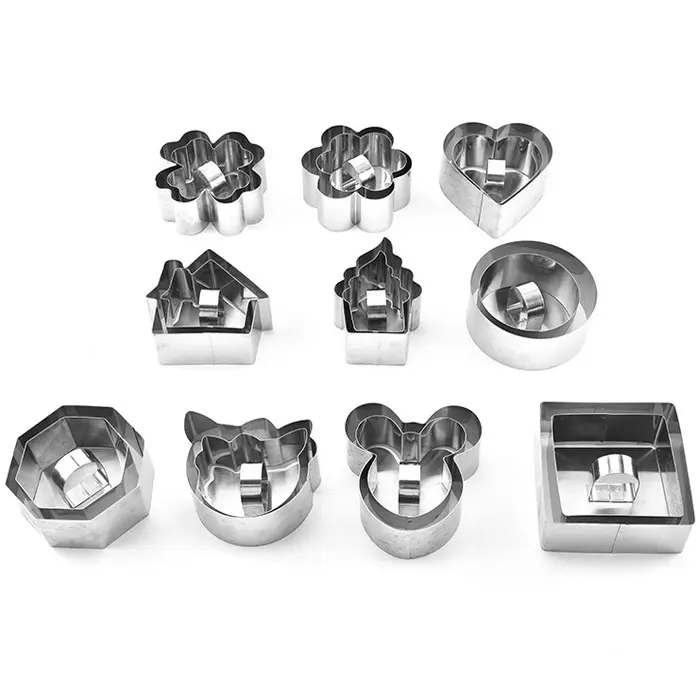 Stainless steel cake mousse ring Food rings Cookie cutter mold with presser baking supplies