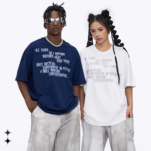 เสื้อยืดผู้ชายผ้าฝ้าย100% โอเวอร์ไซส์ระบายอากาศได้ดีพิมพ์ลายกราฟิกตามสั่ง - Product Image 1