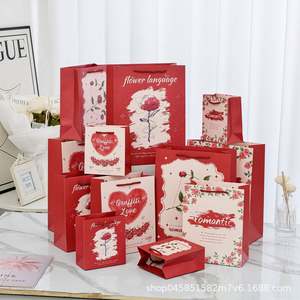 Wholesale Custom Print Logo Luxury Square <b>Valentine</b> Perfume White Paper Bag Thank You Plain Paper Shopping Bags With Handles - Product Image 1