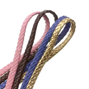 Hobbyworker 10MM Top Sell 5M/Bag With Multicolor PU Flat Leather Cord for DIY Hand Woven Bracelet Auxiliary Materials A1468