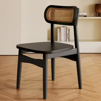 Chaises de salle à manger en bois et en rotin, adaptées aux maisons, hôtels et gîtes; style vintage; chaises décontractées de luxe léger