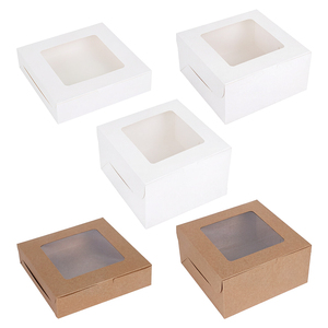 Caixas de Papel para Bolos e Doces com Janela, Caixa Descartável para Produtos de Panificação, Tortas, Biscoitos, Suprimentos para Casamentos e Aniversários - Product Image 1