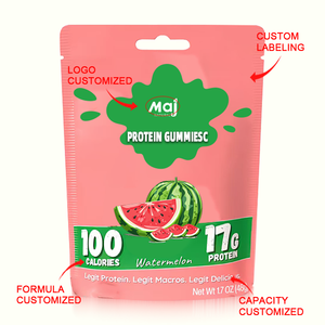 Caramelle Gommose Proteiche al Gusto Anguria, Snack ad Alto Contenuto Proteico 17g, Recupero Energetico, Produzione OEM ODM con Etichetta Privata - Product Image 2