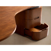 Bureau en bois courbé bio de luxe, style Mid-Century Modern, pour projets hôteliers, meuble sur mesure artisanal