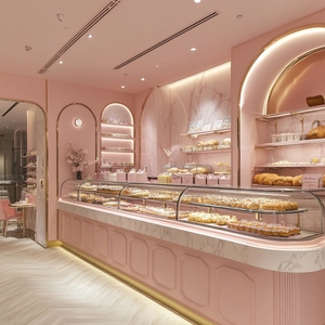 M2 Display Modern Round Pink Bar Muebles Tienda de alimentos Panadería Centro comercial Escaparate Stand y Mostrador de exhibición de <span class=keywords><strong>dulces</strong></span> - Product Image 2