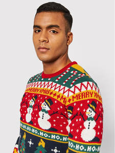 크루넥 유니섹스 성인 니트 크리스마스 점퍼 맞춤형 풀오버 어글리 크리스마스 스웨터 - Product Image 3