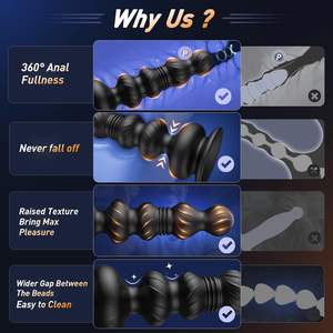 10 Bolas Anales Vibratorias con Empuje, Vibrador Anal con Potente Ventosa para Adultos - Product Image 4