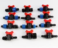 Mini vanne à boisseau sphérique en plastique pour micro-irrigation, vanne de contrôle pour tube PE, pour système d'irrigation goutte à goutte de jardin