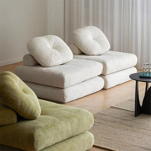 ชุดโซฟาเข้ามุมสำหรับห้องนั่งเล่นที่ทันสมัยผ้ากำมะหยี่เก้าอี้เอนแปลงเป็นโซฟาแบบแยกส่วน - Product Image 2