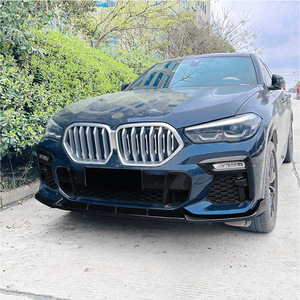 Amp Z Front Bumper <b>Splitter</b> <b>Lip</b> For Bmw X6 G06 M Sport 2019 2020 2021 2022 Piano Black Carbon Fiber Texture Matte Finish - Product Image 1