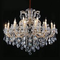 Lustre moderne en cristal Hôtel Maria Theresa, lampe suspendue de luxe pour salon, installation suspendue de taille moyenne