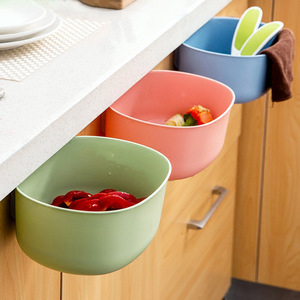 High quality simple style kitchen cabinet deskside pp plastic hanging garbage bin containers trash can