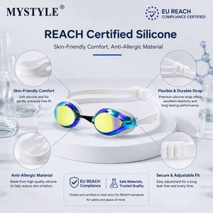 Gafas de Natación Profesionales de Competición, Antivaho, Sin Fugas, Lentes con Revestimiento de Espejo, Protección UV, Silicona, Gafas de Natación de Competición para Adultos - Product Image 5