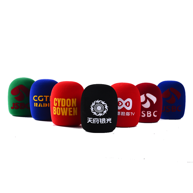 Customized Logo Round Foam Windscreen for TV Interview Microphones Portable Interview Sponge Accessories & Parts