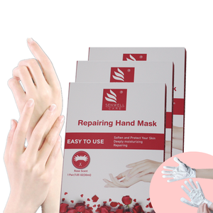 Masque pour les mains en <span class=keywords><strong>paraffine</strong></span> sèche hydratant et éclaircissant à l'acide hyaluronique personnalisé pour tous les types de peau - Product Image 1
