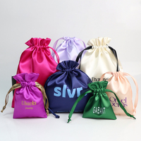 Sacs de Rangement en Satin Doux de Haute Qualité, Pochette Anti-Poussière en Soie pour Bijoux, Sacs à Cordon en Satin pour Cheveux avec Logo Imprimé pour Vêtements