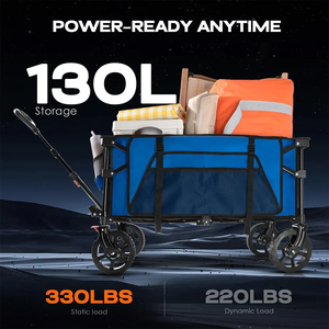 Portable folding <b>cart</b> heavy-duty utility ATV grocery <b>cart</b> adjustable handling <b>garden</b> - Product Image 3