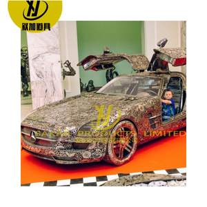 Moderne Simple Jardin Métal En Acier Inoxydable <span class=keywords><strong>Harpe</strong></span> Fontaine D'eau Sculpture Statue robot déformation aluminium sculpture voiture - Product Image 5