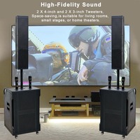 Bocinas Portátiles con Ruedas de 15 Pulgadas BT para Exteriores, Iglesia, Escenario, Hogar y DJ, Sistema PA Profesional Activo de Columna Line Array a Batería