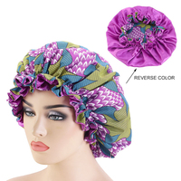 Meilleure vente en gros Bonnet Ankara double couche en satin de grande taille avec logo personnalisé