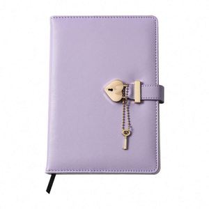 สมุดบันทึกไดอารี่รูปหัวใจพร้อมกุญแจล็อค ปกหนัง PU ขนาด A5 แบบพิมพ์ลาย - Product Image 3