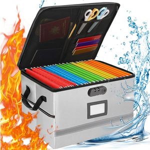Custom <b>Collapsible</b> Fiberglass Fireproof Safe Bag Money <b>Storage</b> <b>Box</b> Office Zipper File Document <b>Box</b> <b>Storage</b> Organizer with Lock - Product Image 4