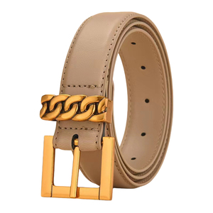 Cinturón de Cuero Vacuno Genuino de 3CM <span class=keywords><strong>para</strong></span> Mujer con Hebilla de Aleación, Cinturones Modernos <span class=keywords><strong>para</strong></span> Jeans, Pantalones y Vestidos - Product Image 3