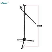 Support de microphone trépied avec pince pour micro et téléphone portable, micros et téléphones non inclus, bras réglables pliables et légers