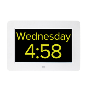 8 inch <span class=keywords><strong>LCD</strong></span> nền đen màu vàng và trắng văn bản mất trí nhớ hiển thị ngày ngày thời gian đồng hồ cho mất trí nhớ người cao tuổi - Product Image 2
