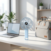 Ventilateur portable pliable de 6 pouces, 5 vitesses, écran LED, angle réglable, clip autobloquant, rechargeable par USB, pour la maison, le camping-car et l'extérieur