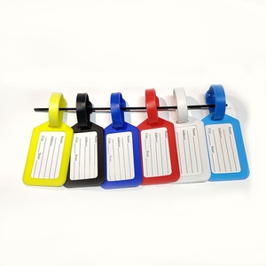 Étiquette de bagage légère anti-perte avec porte-adresse, accessoire de voyage écologique, porte-clés en PVC souple pour voyage aérien - Product Image 1