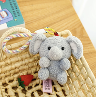 Porte-clés en peluche, breloque de sac animal, mini pendentif en peluche, jouet en peluche Kawaii, porte-clés avec cordon tressé, peluche Panda, peluche Dinosaure, assortiment
