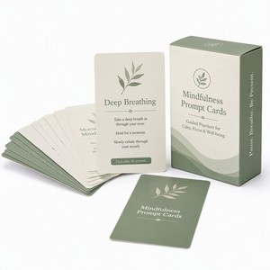 Tarjetas de Meditación Personalizadas, Tarjetas de Respiración y Gratitud, Tarjetas Flash para Yoga, Estudio de Bienestar, Terapia, OEM, Venta al Por Mayor, Papel - Product Image 1