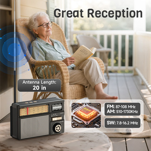 Radio <span class=keywords><strong>vintage</strong></span> portable Haut-parleur sans fil FM/AM/SW/Carte TF/Lecture USB/USB-C/Solaire/Lanière Radios à transistors Petites radios - Product Image 6