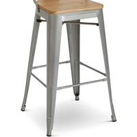 Chaise de Bar de Cuisine Vintage en Métal Antique Vintage Tabouret de Bar Industriel à Dossier Haut