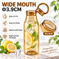 Bouteille d'eau en PC en gros 300ml 500ml 1000ml avec boucle de transport, logo personnalisé pour le bureau et les trajets quotidiens, support OEM ODM
