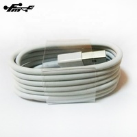 Harga pengiriman pabrik kabel Data Usb kabel pengisi daya ponsel PVC putih stok standar 10-20 buah dalam kantong Opp 1 M untuk Iphone
