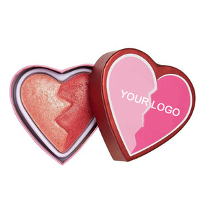 Logo personalizzato contorno naturale senza crudeltà ed evidenziare il viso a forma di cuore cipria - Product Image 1